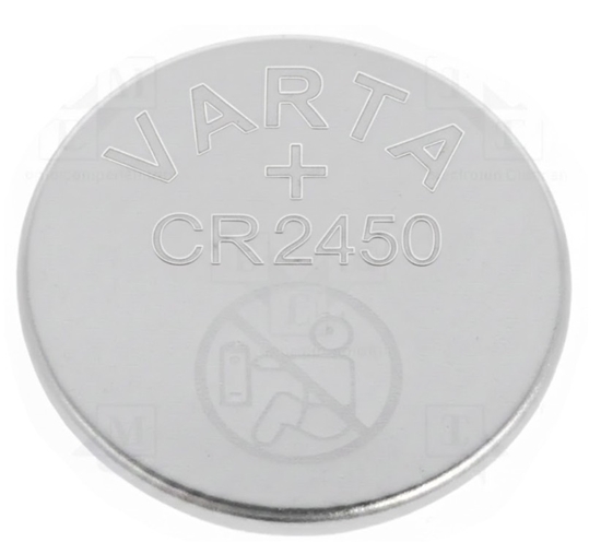 Изображение Battery: lithium | 3V | CR2450,coin | Ø24x5mm | 590mAh