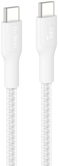 Picture of Belkin USB-C/USB-c Kabel 240W 3m geflochten, weiß    CAB025hq3MWH