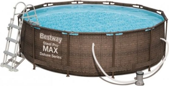 Picture of Bestway Basen stelaowy rattanowy pompa+filtr+drabinka 366x100 cm (56709)