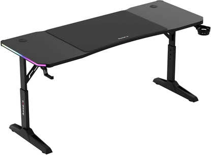 Attēls no Biurko Huzaro Hero 4.6 RGB Black Czarne 160 cmx60 cm