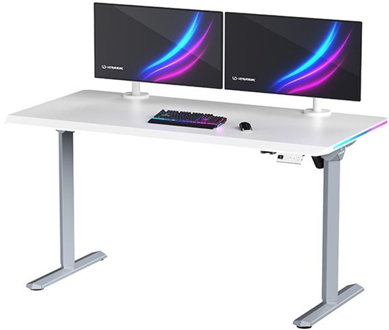 Picture of Biurko Ultradesk Biurko dla gracza QUEST, 140x70cm, 72-120cm, szary-biay