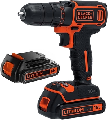 Изображение BLACK & DECKER Cordless Drill | BDCDC18B-QW | 18 V | 2x 1.5 Ah | Li-Ion