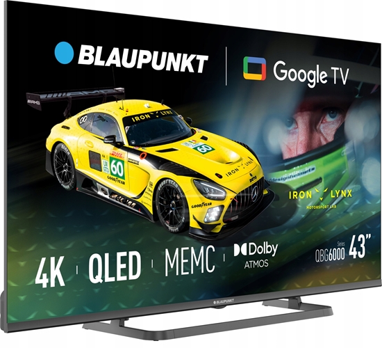 Изображение Blaupunkt telewizor Smart TV Google TV UHD Q-LED 43" czarny 43QBG6000S