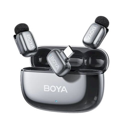 Picture of BOYA Mini 2-02 USB-C Wireless Microphone Set (2TX 1xRX) / 2.4GHz / 48kHz/24bit (Space Grey)
