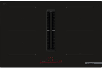 Изображение Bosch  Series 6  platums 80 cm  bez ramja  melna - Iebuvejama indukcijas plits virsma ar tvaika nosuceju