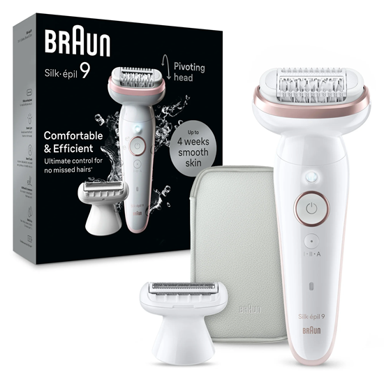 Изображение Braun SES9-030 Silk epil 9  Operating time (max) 50 min  Number of power levels 2  Wet & Dry  White/Rose