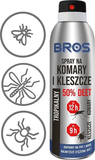 Изображение Bros Spray na komary i kleszcze 50% DEET 90ml