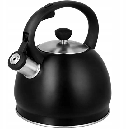 Attēls no Brunbeste Czajnik na gaz stalowy z gwizdkiem 1.8L indukcja czarny mat BRUNBESTE BB-2435