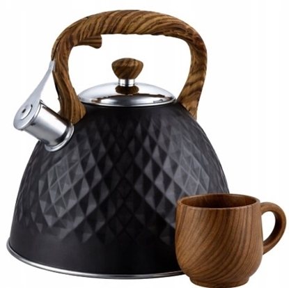 Attēls no Brunbeste Czajnik na gaz stalowy z gwizdkiem duy 3.0L indukcja czarny matowy BRUNBESTE BB-2418