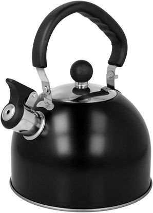 Attēls no Brunbeste Czajnik stalowy z gwizdkiem 2L indukcja gaz czarny matowy BRUNBESTE BB-2404