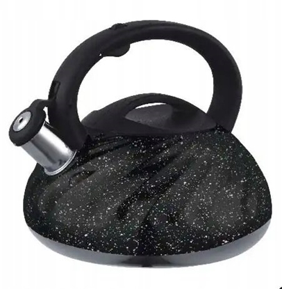 Attēls no Brunbeste Czajnik stalowy z gwizdkiem duy 3L indukcja gaz czarny marmurek BRUNBESTE BB-2427