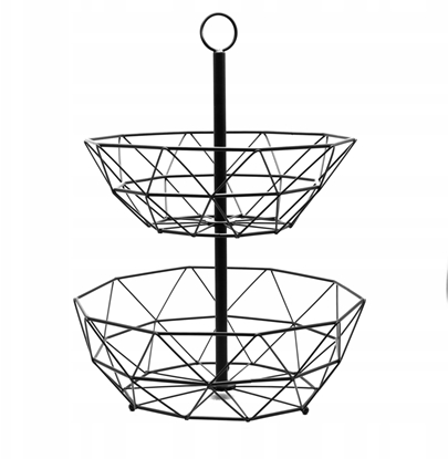 Изображение Brunbeste Kosz na owoce koszyk dwupoziomowy 2-pitrowy czarny BRUNBESTE BB-2533