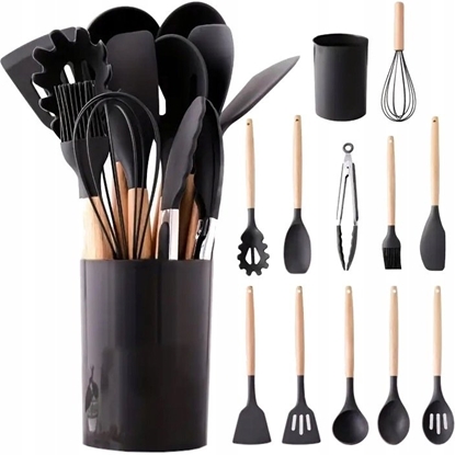 Attēls no Brunbeste Przybory kuchenne drewniane ze stojakiem zestaw 12-ele BRUNBESTE BB-3462