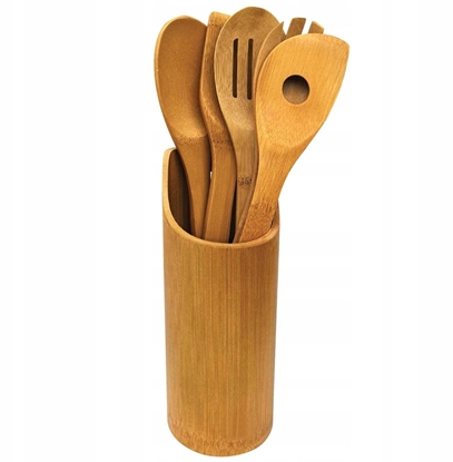 Attēls no Brunbeste Przybory kuchenne w stojaku drewniane zestaw przyborów 6-ele BRUNBESTE BB-1573