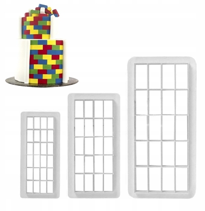 Attēls no Brunbeste Wykrojniki cukiernicze do lukru kremu masy cukrowej ciasta wykrawacze prostokty 3-ele BRUNBESTE BB-3308