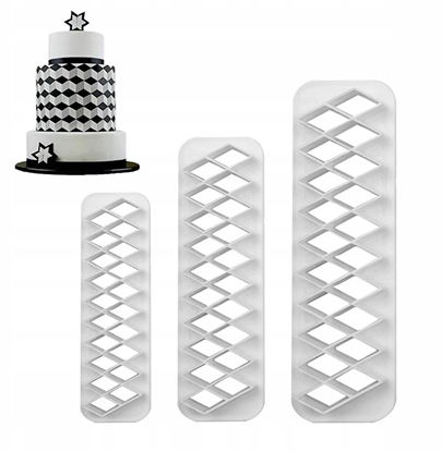 Attēls no Brunbeste Wykrojniki cukiernicze do lukru kremu masy cukrowej ciasta wykrawacze trójkciki 3-ele BRUNBESTE BB-3310