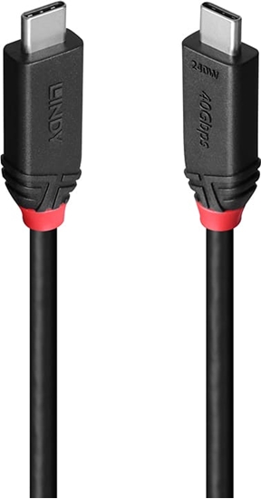 Picture of CABLE USB4 240W TYPE C 2M/BLACK LINE 37002 LINDY