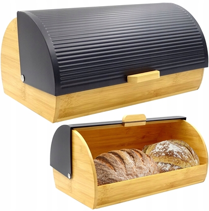 Attēls no Chlebak KRISBERG Chlebak drewniany z pokryw bezkolizyjn KRISBERG KS-2627 Czarny