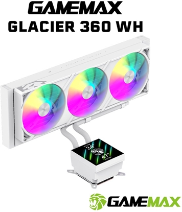 Изображение Chodzenie wodne GameMax GameMax Glacier 360 LCD WH Procesor Chodnica cieczy all-in-one 12 cm Biay 1 szt.