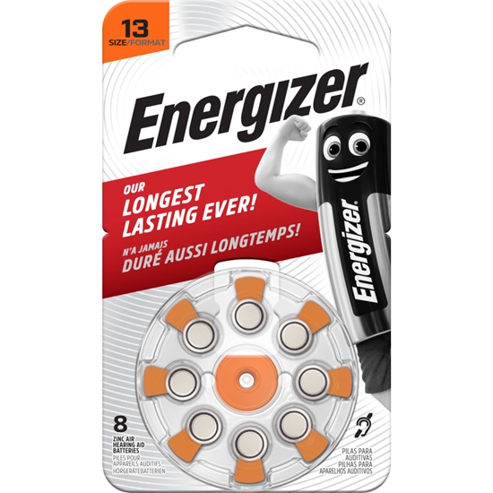 Изображение Cinka gaisa baterija AC13E (V13  HA13  PR48  7000ZD) dzirdes aparatam 1 45 V Energizer 8 gab. blisteri