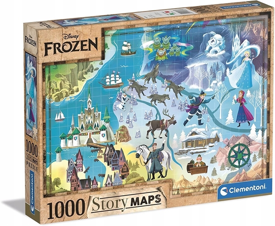 Picture of Clementoni Puzzle 1000 elementów Story Maps Kraina Lodu