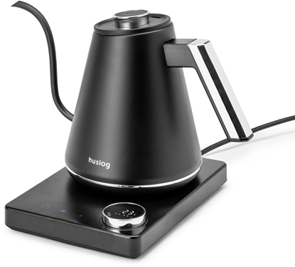 Attēls no Czajnik Huslog czajnik z podstawk czarno-srebrny 1L Smartcontrol