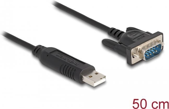 Picture of DeLOCK 66461 USB 2.0 to serial RS-232 adapter with compact serial connector housing 50 cm