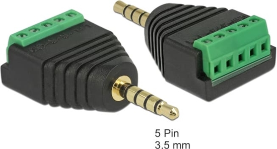 Picture of Delock Adapter Stereo jack male 3.5 mm to Terminal Block 5 pin