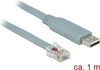 Picture of Delock Adapter USB 2.0 Type-A male > 1 x Serial RS-232 RJ45 male 1,0 m grey