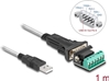 Picture of Delock Adapter USB 2.0 Type-A to 1 x Serial RS-422/485 male with 6 pin terminal block 5 V 1 m