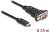 Picture of Delock Adapter USB Type-C™ to 1 x Serial RS-232 D-Sub 9 pin male with screws 0.25 m