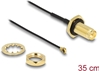 Picture of Delock Antenna Cable RP-SMA jack bulkhead to I-PEX Inc., MHF® I plug 1.13 35 cm thread length 10 mm splash proof