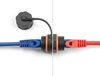 Изображение Delock Cable Connector RJ45 jack to RJ45 jack Cat.6A with M20 thread and protective cap IP68 dust and waterproof