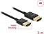 Изображение Delock Cable High Speed HDMI with Ethernet - HDMI-A male > HDMI-A male 3D 4K 3 m Active Slim High Quality