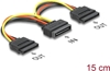 Picture of Delock Cable Power SATA 15 pin > 2 x SATA HDD – straight