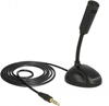 Изображение Delock Condenser Microphone Omni-Directional for Smartphone / Tablet with gooseneck 3.5 mm 4 pin stereo jack male + 3.5 mm stereo jack female