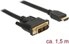 Picture of Delock HDMI to DVI 18+1 cable bidirectional 1.5 m