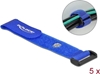 Picture of Delock Hook-and-loop cable tie with Loop and Fastening Eyelet L 190 x W 25 mm blue 5 pieces