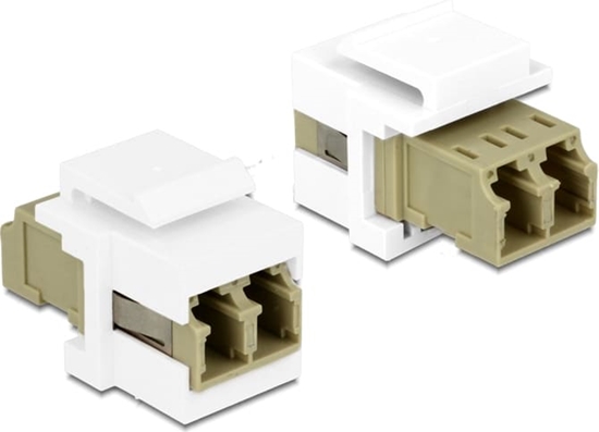 Изображение Delock Keystone Module LC Duplex female to LC Duplex female beige / white