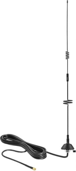 Picture of Delock LTE Antenna SMA plug 5 - 7 dBi fixed omnidirectional with mounting base and connection cable RG-58 3 m wall mount outdoor black