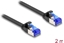 Изображение Delock RJ45 Flat Patch Cable plug to plug Cat.6A flexible 2 m black