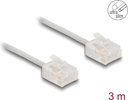 Picture of Delock RJ45 Network Cable Cat.6 UTP Ultra Slim 3 m grey with short plugs
