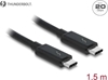 Picture of Delock Thunderbolt™ 3 (20 Gb/s) USB-C™ cable male > male passive 1.5 m 5 A black