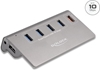 Picture of Delock USB 10 Gbps Hub with 4 USB Type-A Ports + 1 Fast Charging Port incl. Power Supply