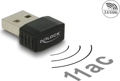 Изображение Delock USB 2.0 Dual Band WLAN ac/a/b/g/n Nano Stick 433 + 150 Mbps