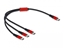 Изображение Delock USB Charging Cable 3 in 1 USB Type-C™ to 3 x USB Type-C™ 30 cm black / red