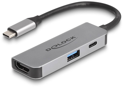 Attēls no Delock USB Type-C™ Adapter to HDMI 4K 60 Hz with USB Type-A and USB Type-C™ PD 95 W