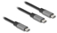 Picture of Delock USB-C™ Y-Cable 1 x male to 2 x male PD 3.0 100 W intelligent power distribution 1.2 m