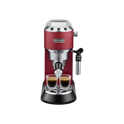 Attēls no Delonghi | Espresso Coffee Maker | Dedica Style EC 685.R | Pump pressure 15 bar | Built-in milk frother | Semi-automatic | 1300 W | Red
