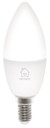 Attēls no DELTACO LED Spuldze, E14, WIFI 2.4GHZ, 5W, 470LM, Dimmējama, 2700K-6500K, 220-240V